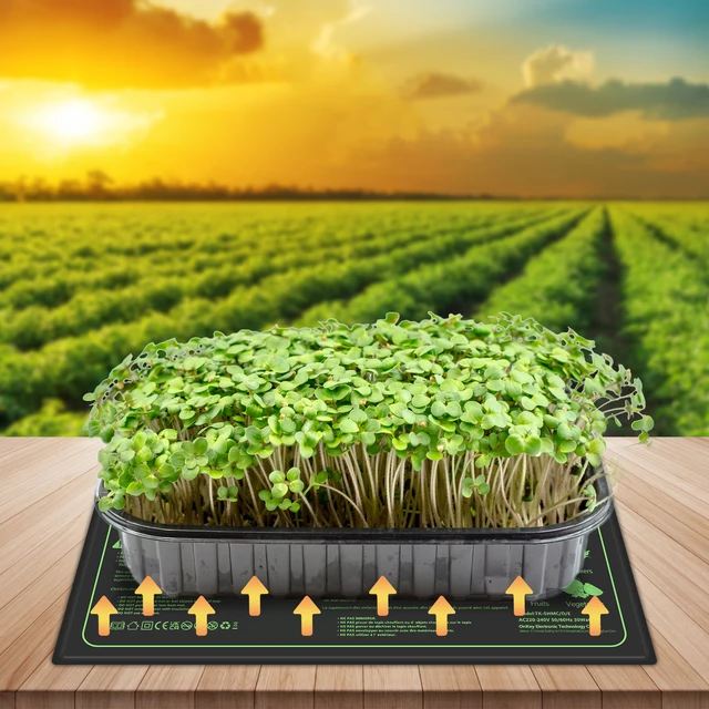 Palánta Hő Szőnyeg Vízálló Növényi Fűtőpad 6 Hőmérséklet -Beállítással És Időzítés Funkció Tartós Növény Fűtött Szaporító