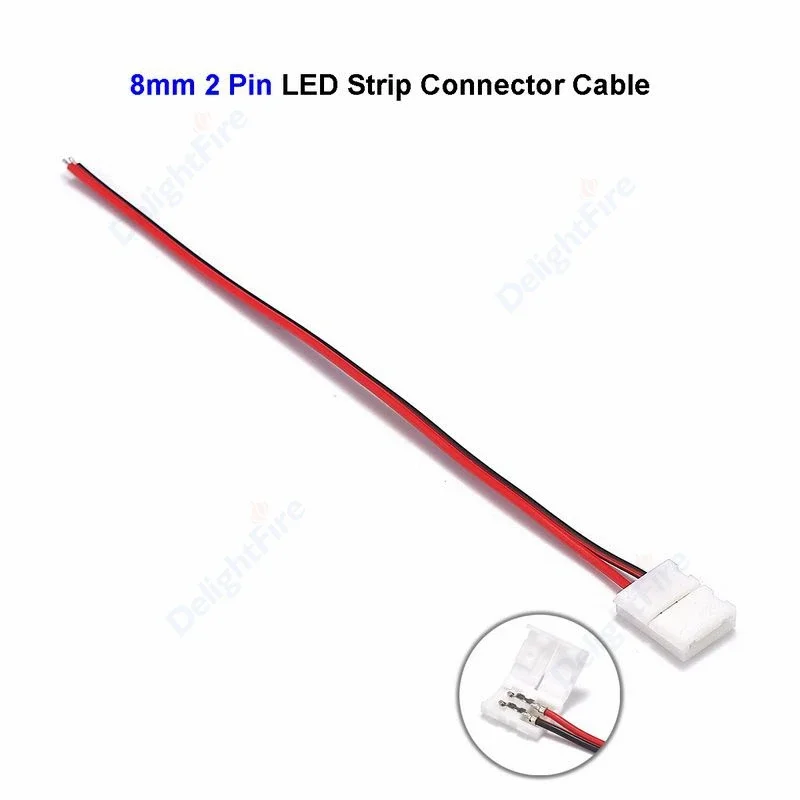 LED Strip Connector Extension Wire 2/4/5pin 8mm/10/12mm Cable 22AWG 15cm LED Tape Connectors For RGB RGBW LED Strips
