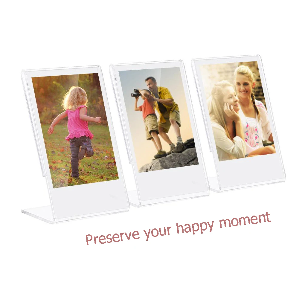 Film Camera 1/2/3/6Pcs 3 Inch L-shape Photo Frame Acrylic Transparent Mini Stand for Fujifilm Instax Mini 12 11 40 90 7+ Film Camera Picture