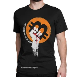 Fun Crypto Cryptocurrency Bitcoin Logo T-Shirts For Men Pure Cotton Tshirt Bitcoin Satoshi Nakamoto Tees Classic Clothing