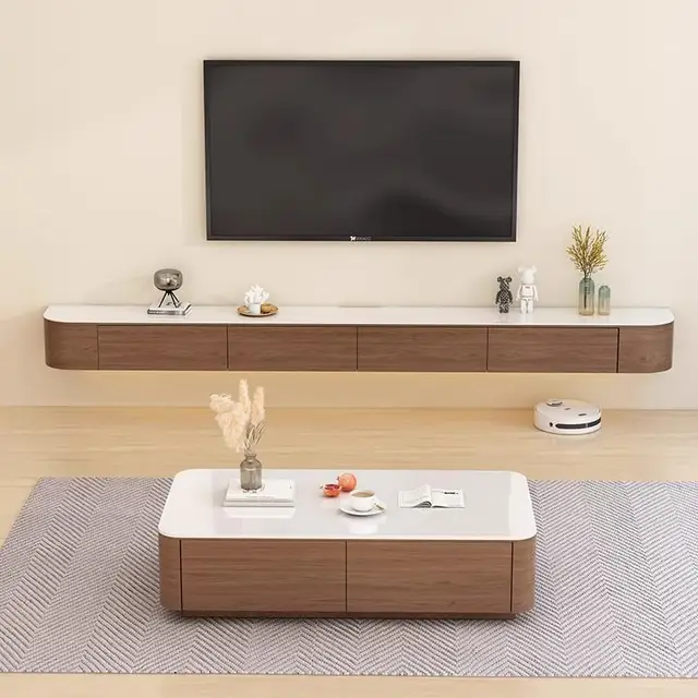 Italian Modern Tv Cabinet Durable Wall Mounted Premium Beauty Tv Cabinet Classic Space saving Meubles De Maison Furniture Home