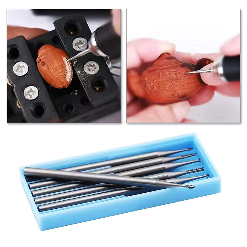 6pcs/set 2.35 Handle Tungsten Steel Engraving Cutter Electric Hollow New 204 Threading Machine Olive Core Carving Cut 1.0-2.3mm - Image 4