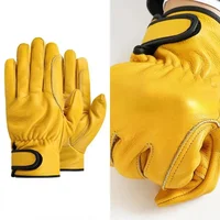 Cowhide Leather Workers Work Welding Safety Protection Garden Sports Motorcycle Driver Wear-resistant Gardening Gloves 2