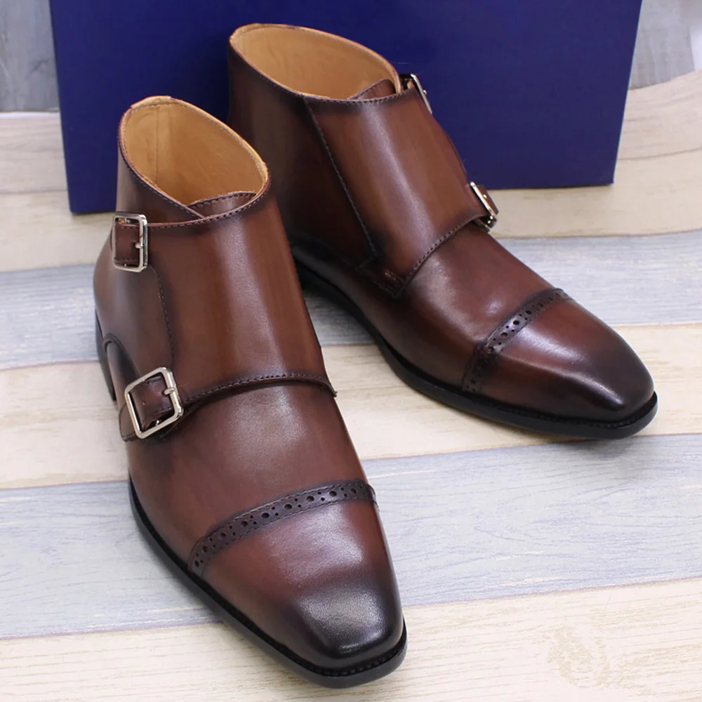 2025 hiver chaussures en cuir véritable hommes mode Chelsea bottes