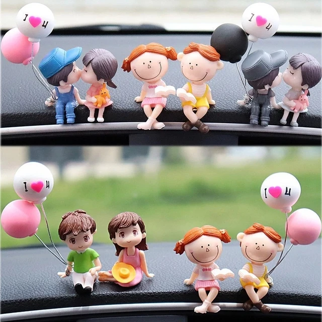 Car Interior Decoration Cute Cartoon Couples Action Figure Figurines  Balloon Ornament Auto Dashboard Accessories for Girls Gifts - AliExpress