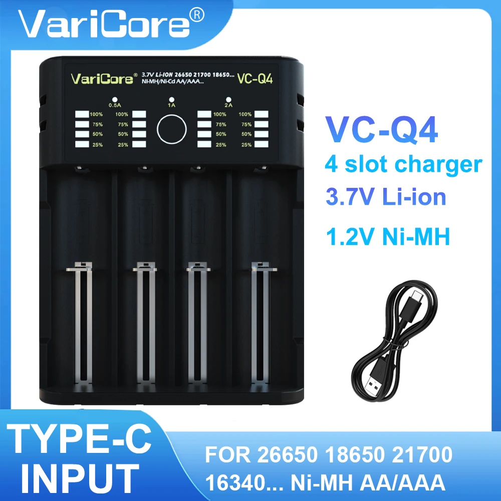 Battery Charger VariCore VC-ALL4 VC-Q4 VC-TC2 For 3.7V 18650 etc. 1.2V AA AAA NiMH Lithium