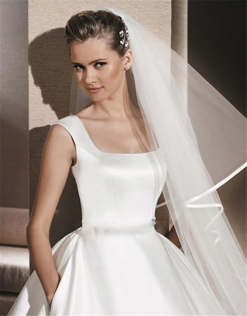 

Voile de mariée à 2 niveaux pour femme, garniture en satin, accessoire de mariage en tulle blanc ivoire