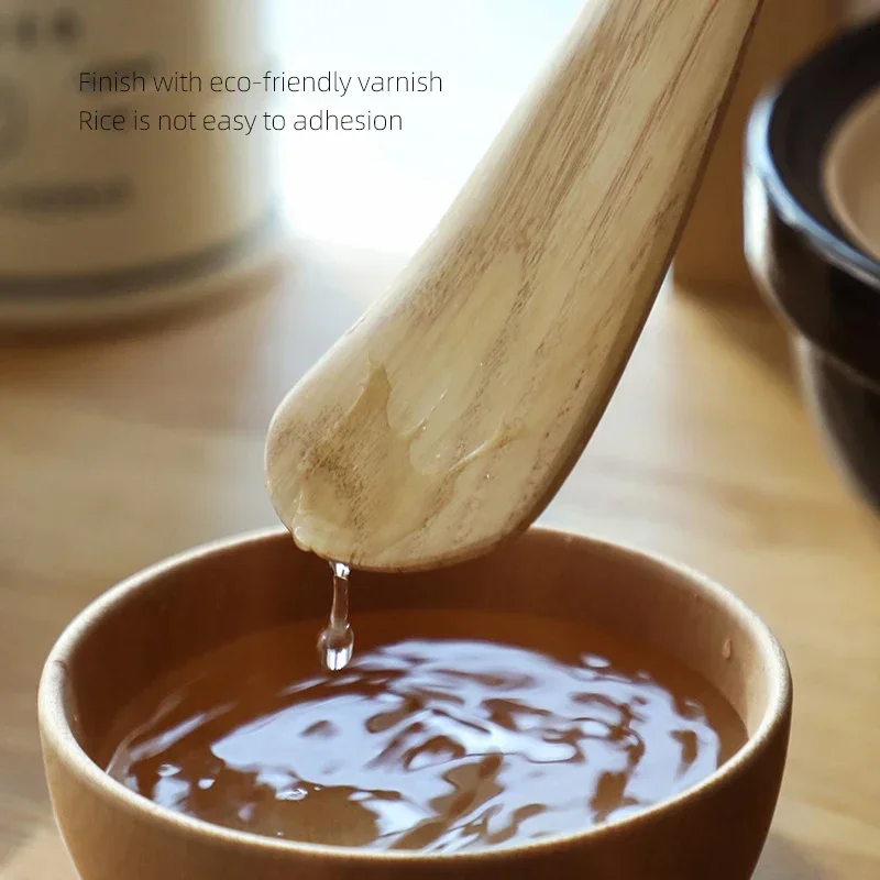 Wooden Cooking Spoon SHIMOYAMA Natural Wood Rice Spoon Non-stick Cooking Rice Shovel Kitchen Utensils for Potato Salads Supplies