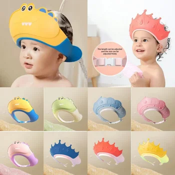 Baby Bath Caps Goods Infant Ear Protection Kids Shampoo Shield Bath Head Cover Baby Shower Cap Adjustable Hair Wash Hat 1