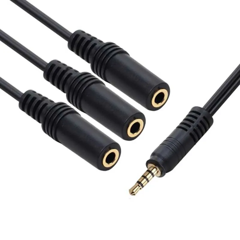 Multi-Headphone Audio Splitter with 3.5mm Jack - 1 Male to 3 Female Adapter