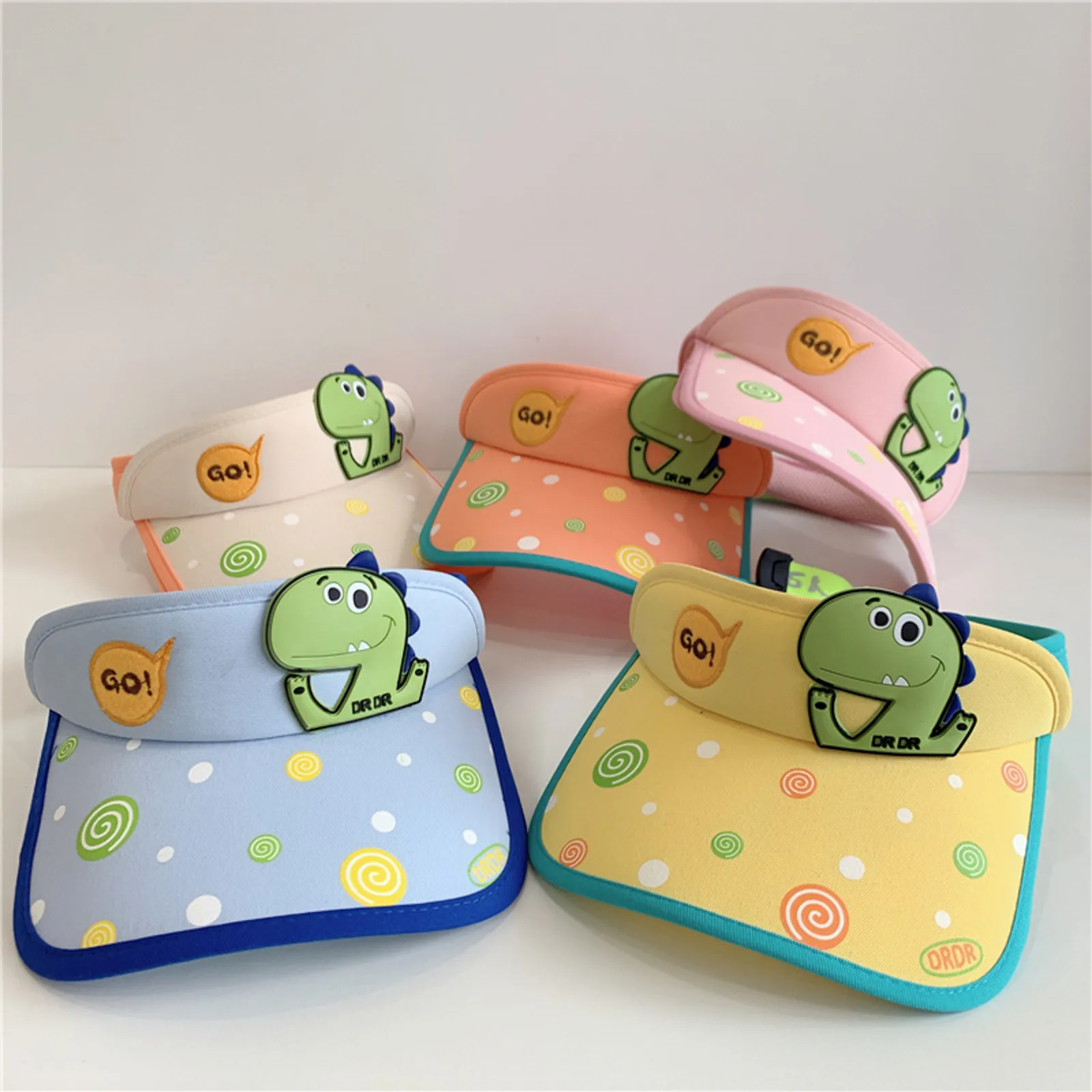 Baby Hats Children Hat Girls Boys Summer Empty Top Hat Dinosaur Cartoon Prints Cap Sun Visor для новорожденных
