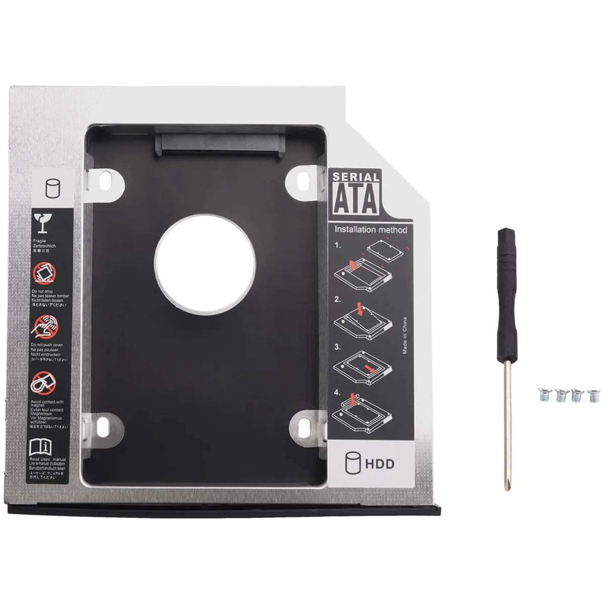 SWXF 2세대 HDD SSD 하드 드라이브 트레이 교체품 (T420 T430 T510 T520 T530 W510 W520 W530 호환, 내장형 노트북 CD/DVD-ROM 광학 모드)