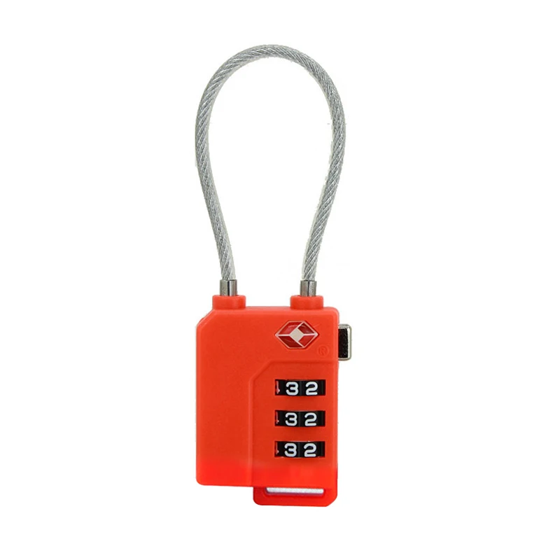 Description Picture 2 of item1/2/4PCS Portable TSA Approved Cable Luggage Lock 3-Digit Password Lock Padlock