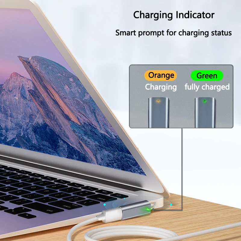 Adaptador para Macbook Magsafe Magsafe tipo c Cabo Magnético para Macbook Pro ar Usb c Fêmea Carregamento Rápido Plugue Conversor - Imagem 2