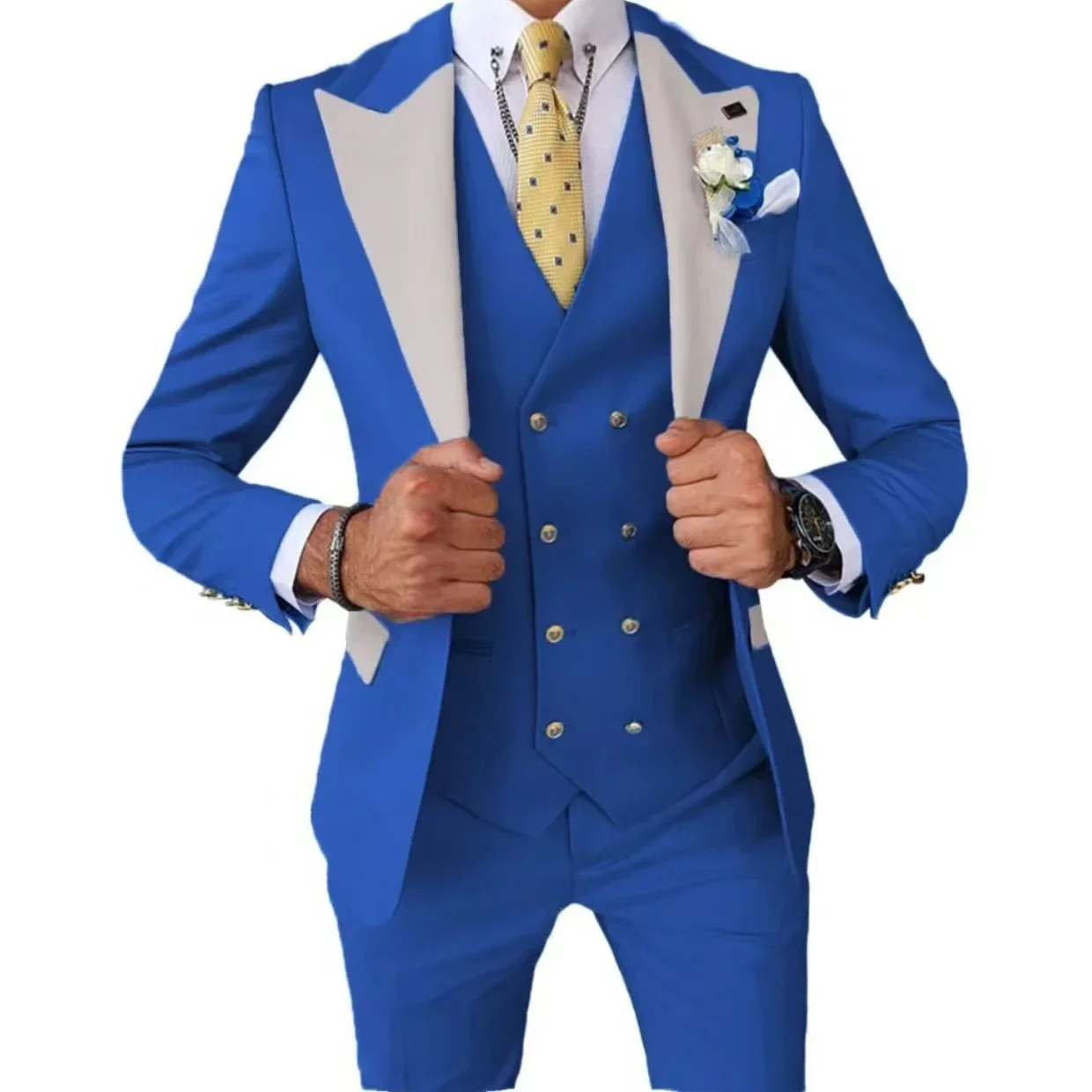 Mens Suit Men's Formal 3Piece Slim Fit Suit Blazer Vest And Pants Classical Style Groomsman Tuxedo Wedding Formal Party Set Wedding Prom mens suit