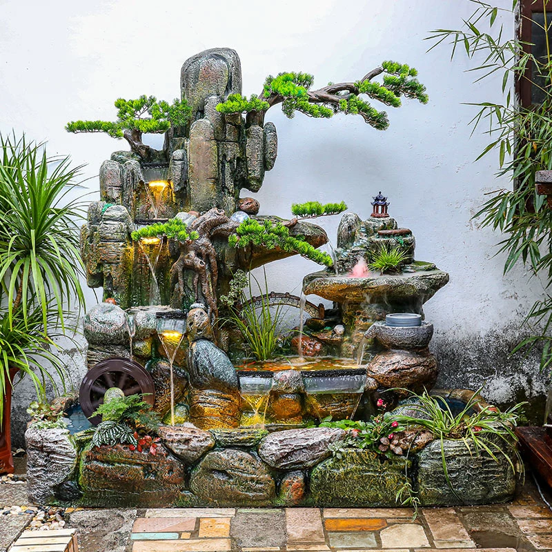 

Rural rockery, flowing water, fountain ornaments, home furnishings, floor to ceiling, indoor courtyard, landscape design