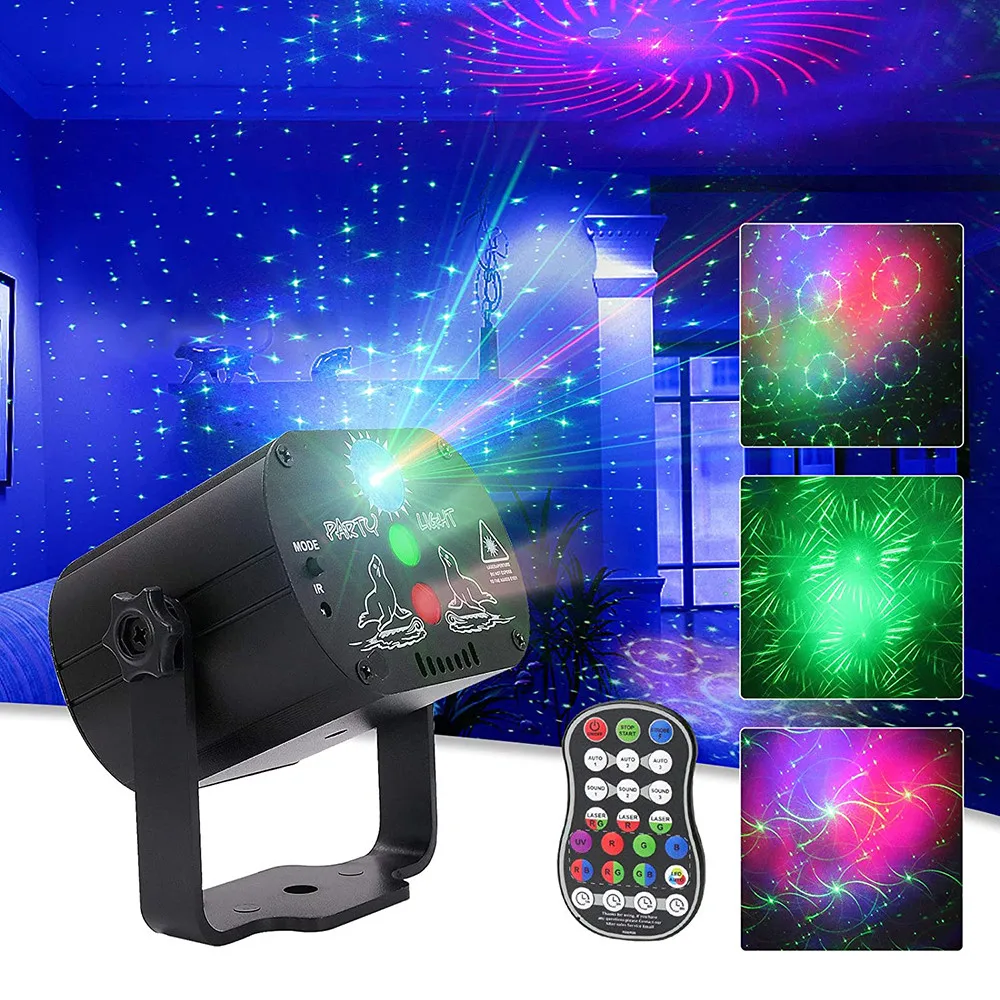 60パターンミニdjプロジェクターディスコライトパーティー舞台照明効果音声制御 Disco Light Usbレーザープロジェクターストロボランプ家庭用ダンス床 ナイトクラブ照明器具 舞台照明装置 Aliexpress