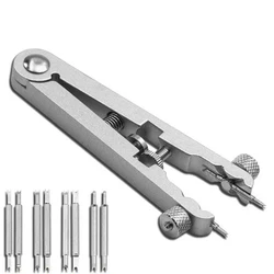 Watch Spring Bar Tweezer Tool Kit for Wristband Strap Removal and Repair (Silver)
