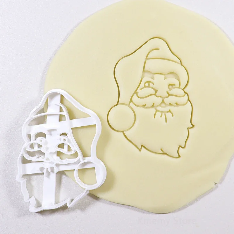 Festive Christmas Cookie Embosser Mold with Cartoon Designs
