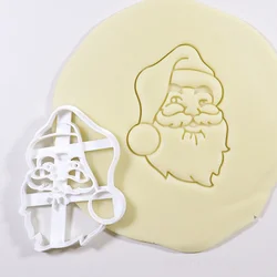 Festive Christmas Cookie Embosser Mold with Cartoon Designs (Santa Claus)