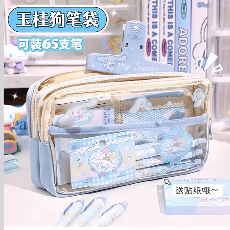 

New Sanrio Pencil Case Kuromi Cinnamoroll Melody School Pencils Bag Large Capacity Pen Case Supplies Stationery Cosmetic Bags