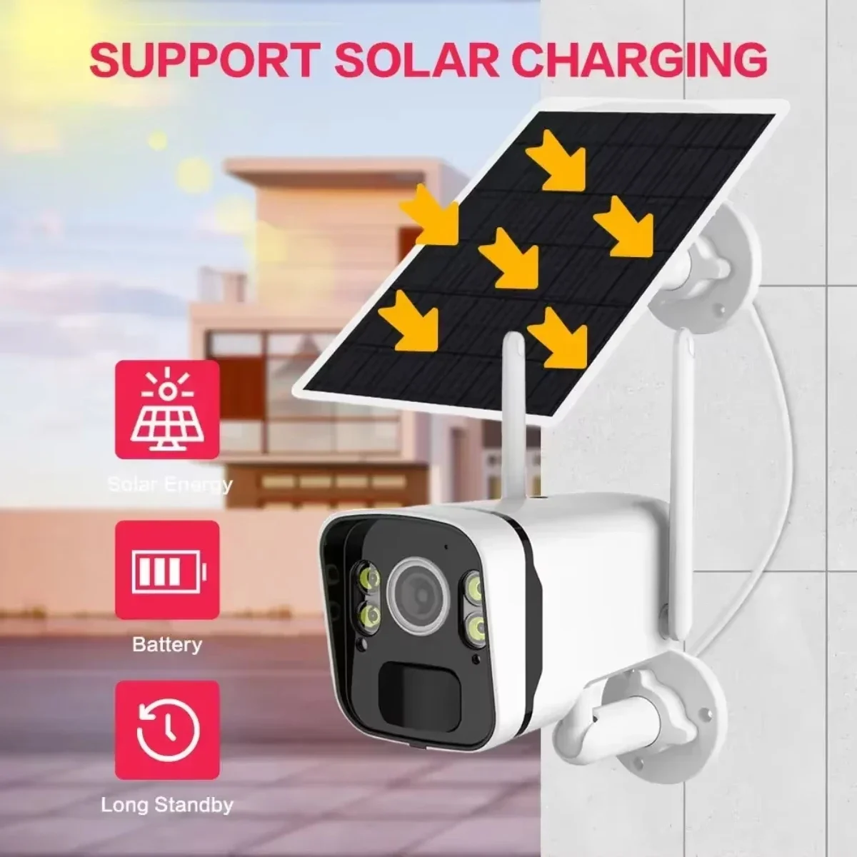 16CH 5MP NVR 무선 태양 전지 패널 배터리 WIFI 카메라 WiFi NVR 비디오 감시 보안 시스템 키트 (PIR 감지 모니터 포함)
