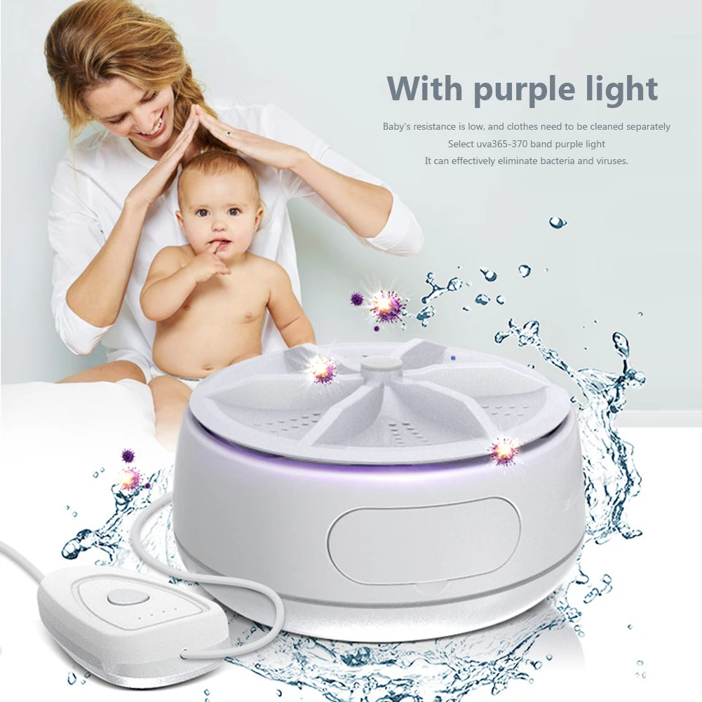 Washing Machine Intelligent Timing Ultrasonic Washing Machine Cyclic Cleaning Low Noise Design for Intimate Clothes Socks Towels