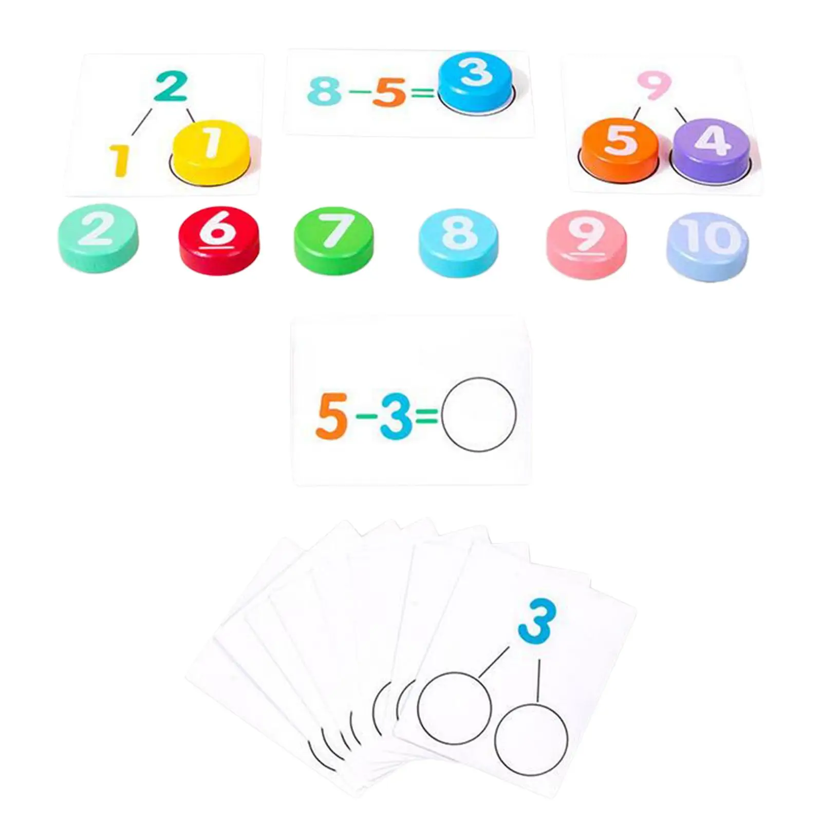 1-10 Activity Set Cognitive 46 Flash Cards Enlightenment Math Educational Number Learning Puzzle for Child Homeschool Preschool