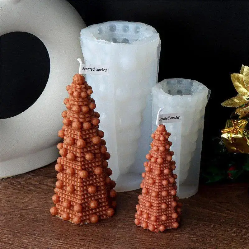 New Christmas Tree Candle Silicone Mold Bubble Tip Christmas Tree Aromatherapy Candle Silicone Mold Soap Mold Christmas Gift