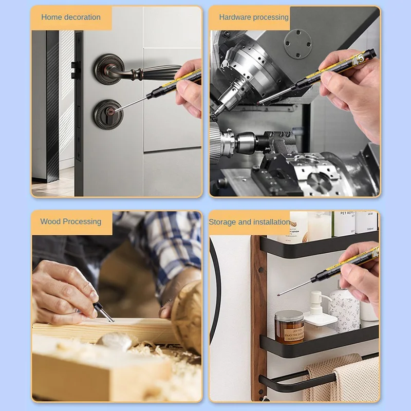 금속 천공 방수 페인트 마커, 욕실 목공 네임펜, 45mm 딥 홀, 3 개/세트