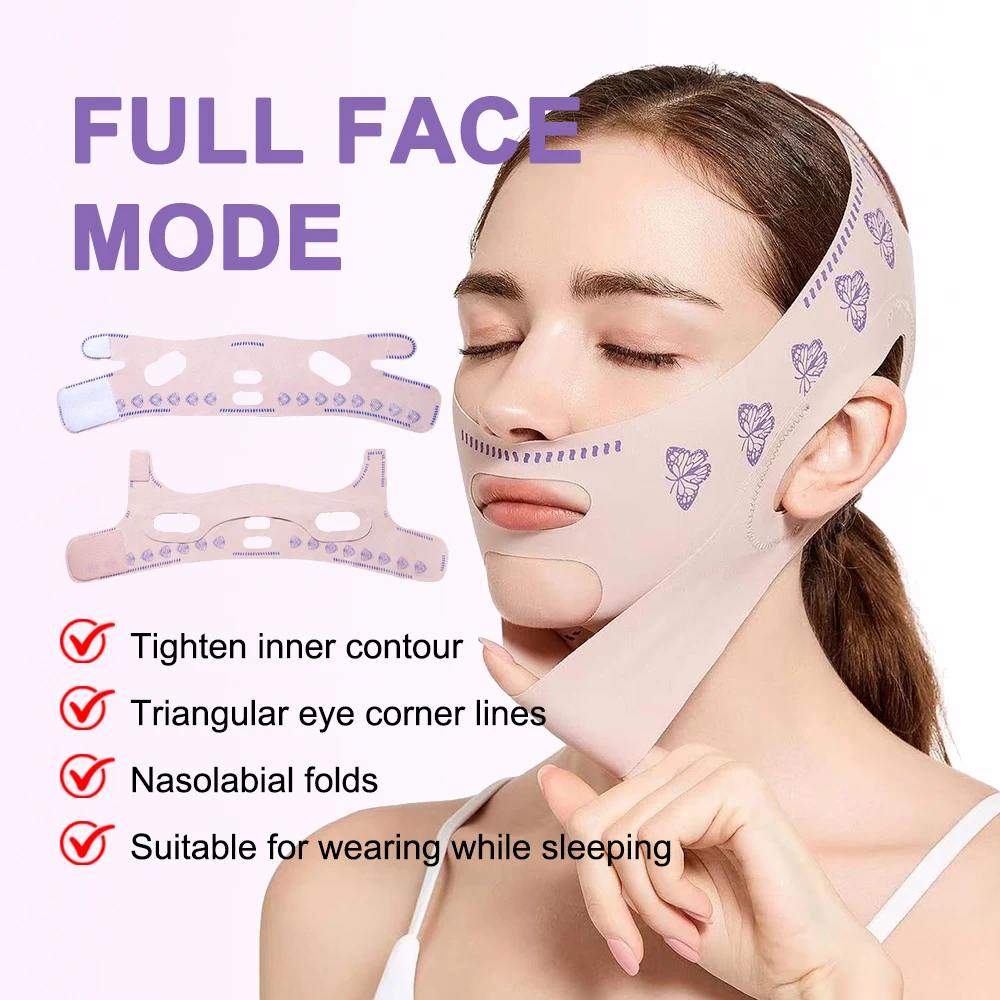 V Line Face Lifting Mask, Chin Strap for Sleeping, V Line Lifting Mask Face Slimming Strap, Double Chin Reducer Jaw Exerciser 3
