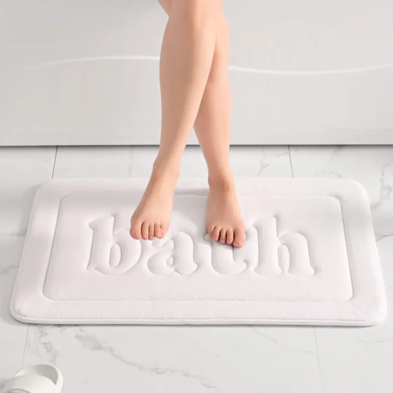 Inyahome Memory Foam Pink Cute Bath Mat for Kids Bathroom Non Slip Floor Rugs  Quick Dry Kitchen Rug Coral Velvet Carpets Decor - AliExpress