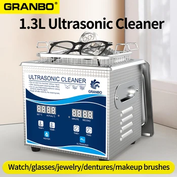 1.3L Ultrasonic Bath Jewelry Cleaner 120W Digital Degas with Heater Ultrasound Washer for Bullet Shell Glasses Ring Watches 1