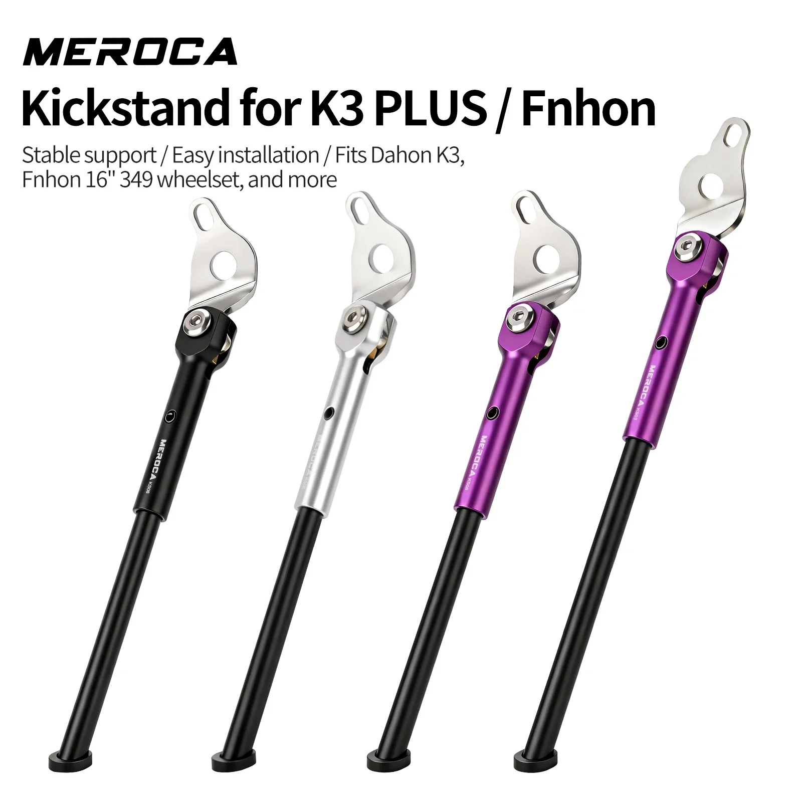 MEROCA K3 PLUS/DAHON K3용 접이식 자전거 킥스탠드 알루미늄 합금 안정적인 지지대 FNHON 16인치 특수 싱글 킥스탠드