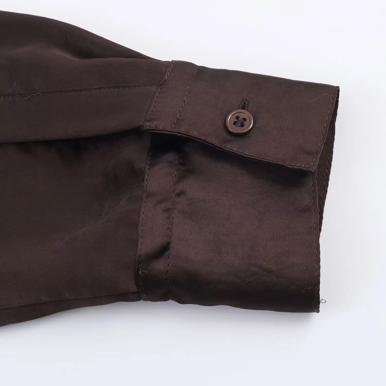 Women's Coffee Casual Fashion Shirt Female Solid Simple Loose Elegant Blouses Lady Single Breasted Satin Texture Ol Shirt Tops