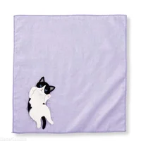 Japanese Style Portable Sweat Catty Pocket Handkerchief Square Towel Small Milk Cat Handkerchief Small Hand Towel Cat Pattern 6