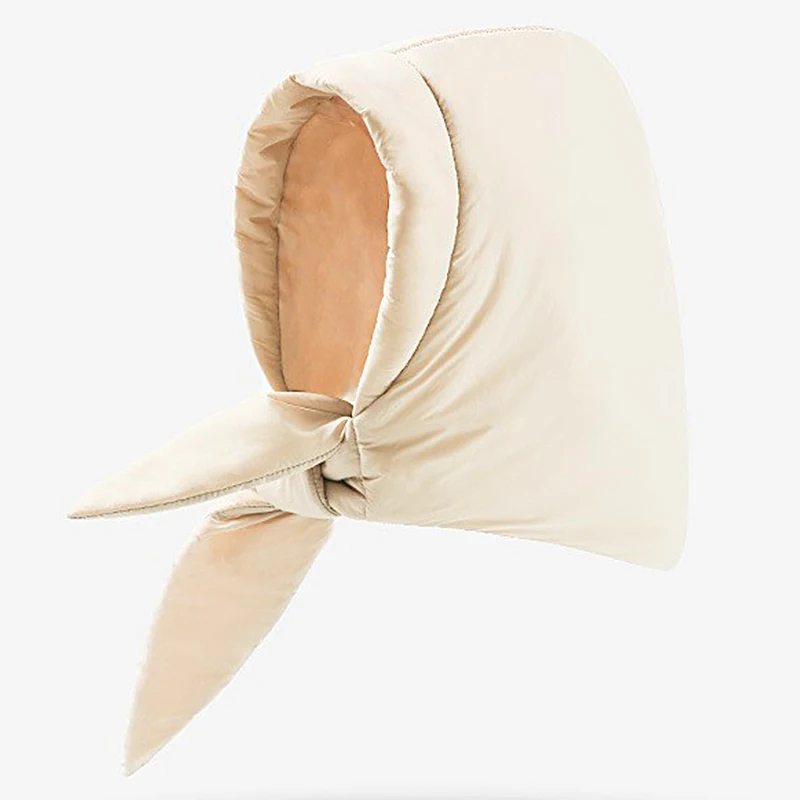 1PC Hat Headscarf Down Cotton Triangle Scarf Warm Winter Hood Puff Outdoor Women Neck
