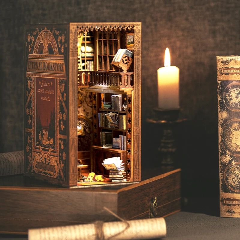 New DIY Book Nook Mysterious Ancient Streets DIY Bookend Book