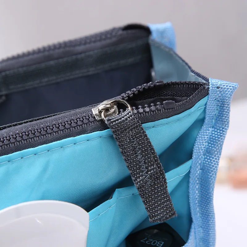 Nylon Cosmetic Bags For Women Tote Insert Double Zipper Makeup Bag Toiletries Storage Bag Girl Outdoors Travel Make Up Organizer 3