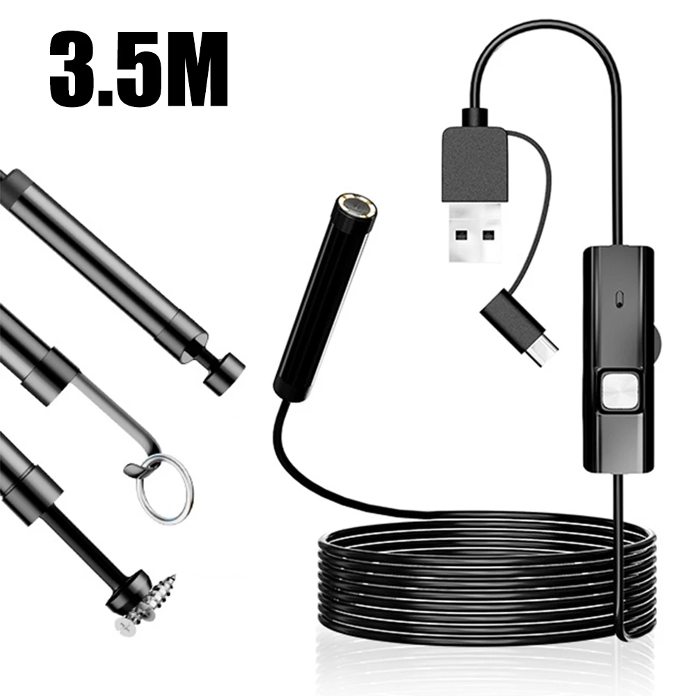Inspection Tool 100CM 1200P HD Camera 5.5MM Waterproof Brightness Adjustment Feature Compatible With Mobile Phones