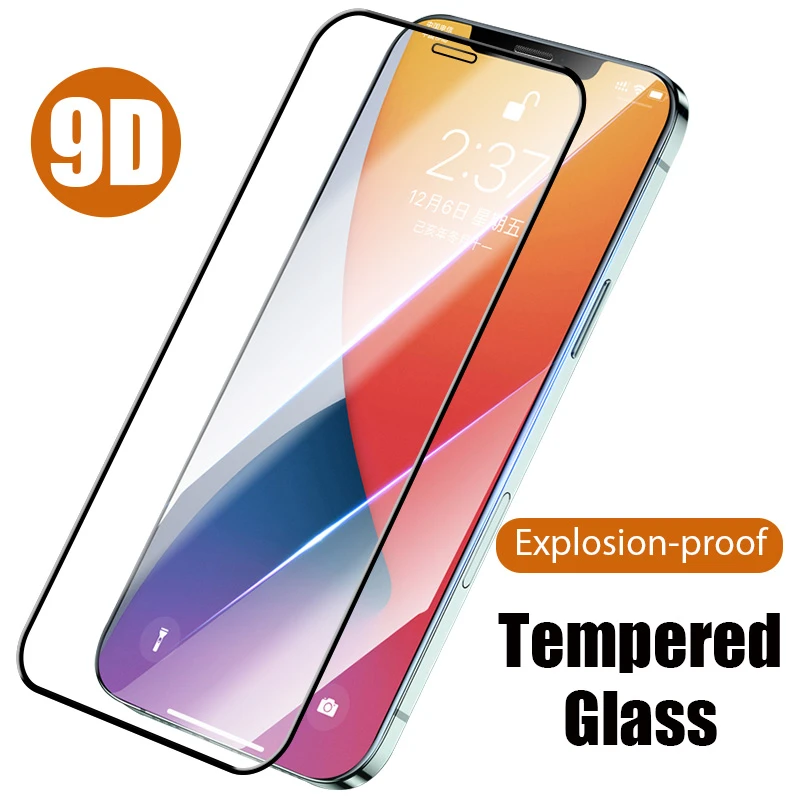 9D Tempered Glass for iPhone 11 13 12 SE 2020 Screen Protector on iPhone 11 13 12 Pro Max 12 Mini XR X XS Max 5 6 7 8 Plus glass phone screen cover