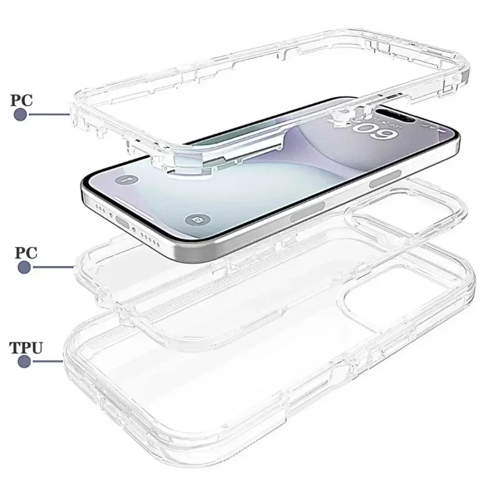 Premium 3-in-1 Hybrid Armor Phone Case - Shockproof Rugged Protection Cover