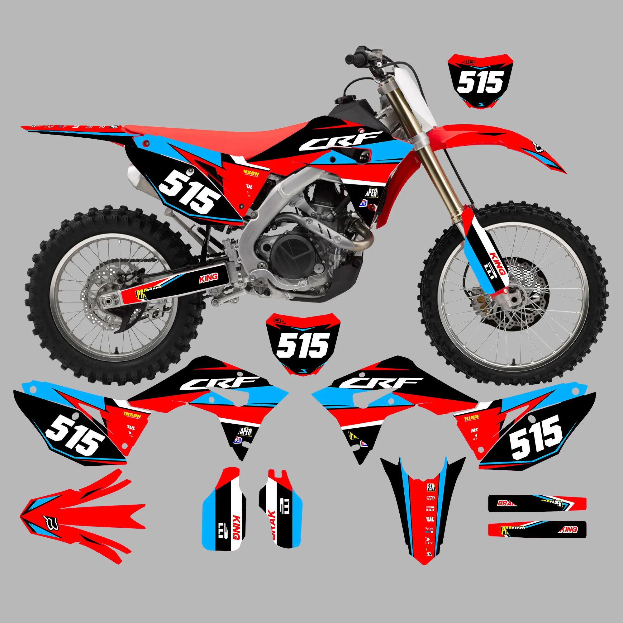 Graphic Kit for   2018 2019 2020 2021 CRF250RX       2017 2018 2019 2020 CRF450RX  Motocross Decals Sticker graphic kit for 2018 2020crf 250r 2017 2020 crf450r 2017 2018 2019 2020 motocross decals sticker