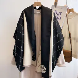 Luxurious Women's Cashmere Winter Scarf and Shawl (Black)
