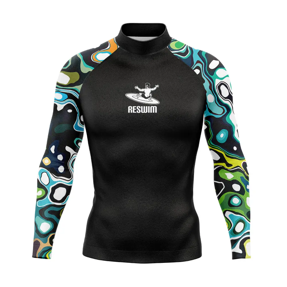 

Мужские купальники с длинным рукавом, футболка для плавания, серфинга, дайвинга, Солнцезащитный купальник с УФ-защитой, пляжный костюм из лайкры, защитный костюм