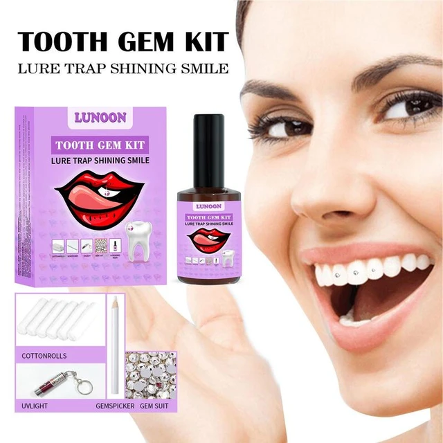 Tooth Jewelry Kit Professional DIY Tooth Gem Kit With Curing Light And  Glues Firm Reliable Clear Precious Stone Crystal Tooth