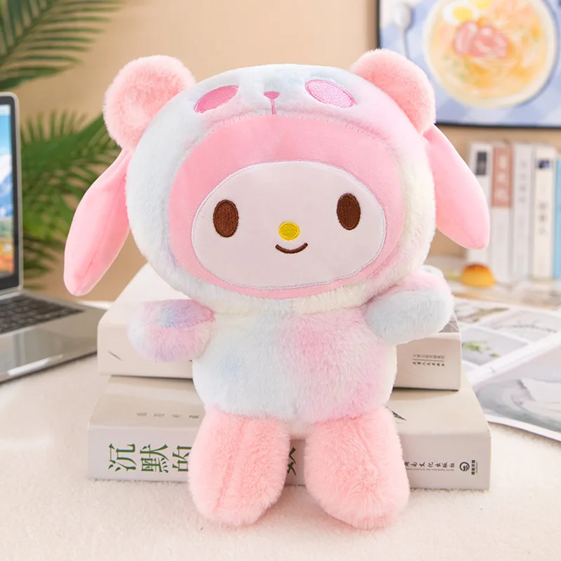 Sanrio Original Stuffed toy Color Series Girl Gift Kuromi My Melody Cinnamon  roll Hello Kitty Plush Doll Children Gift