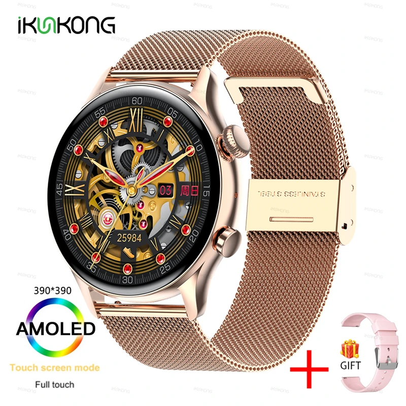 2022 New AMOLED Smartwatch Mens 1.36 inch Screen Support Always On Display Watches Waterproof Sports Fitness Tracker Smartwatch 