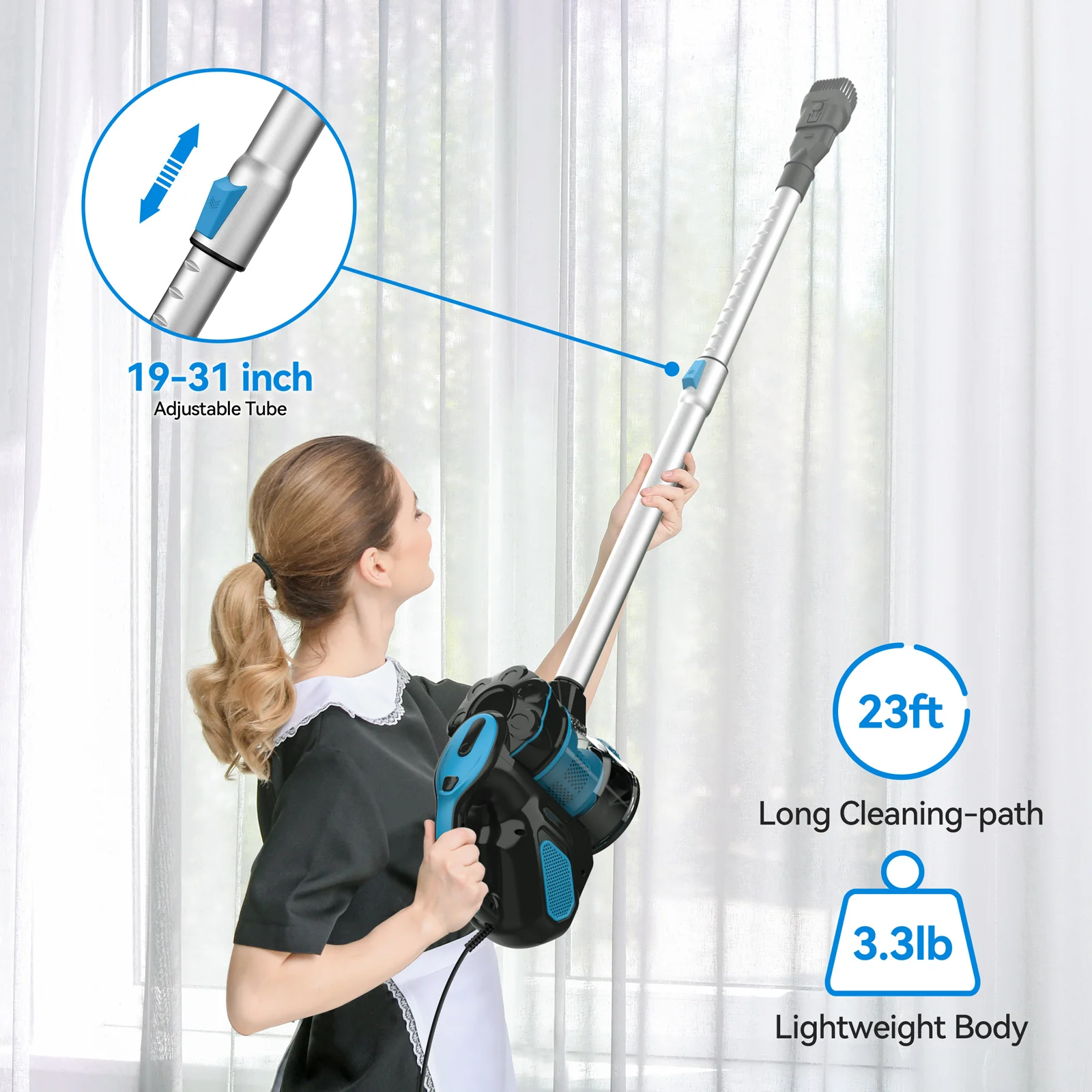 INSE I5 Corded Vacuum Cleaner with 600W Motor 18Kpa Powerful Stick Handheld Vaccum Cleaner for Home Pet Hair Hard Floor Cleaning 3