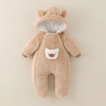 AYNIGIELL 2025 شتاء جديد الطفل بذلة سميكة الدافئة مقنعين بذلة للبنين والبنات والأطفال الخروج سترة قطن 3